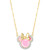 Cubic Zirconia & Pink Enamel Minnie Mouse 18" Pendant Necklace in 18k Gold-Plated Sterling Silver