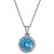 Semi-Precious Stone and Diamond Halo Pendant Necklaces in 14k White, Yellow or Rose Gold