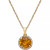 Semi-Precious Stone and Diamond Halo Pendant Necklaces in 14k White, Yellow or Rose Gold