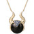 Onyx & Cubic Zirconia Sleeping Beauty Maleficent Horns 18" Pendant Necklace in 18k Gold-Plated Sterling Silver
