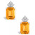 Citrine (3-1/5 ct. t.w.) and Diamond (1/8 ct. t.w.) Stud Earrings in 14K Yellow Gold or 14K White Gold