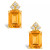 Citrine (3-1/5 ct. t.w.) and Diamond (1/8 ct. t.w.) Stud Earrings in 14K Yellow Gold or 14K White Gold