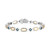 Blue Topaz (1/20 ct. t.w.) & Diamond (1/4 ct. t.w.) Jasmine Open Link Bracelet in 14k Gold, Sterling Silver, & Black Rhodium-Plate