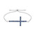 Sapphire East-West Cross Bolo Bracelet (7/8 ct. t.w.) in 14k White Gold