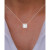 Cubic Zirconia Cushion Pendant Necklace, 18" + 2" extender (Also in Nano Morganite)