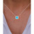 Cubic Zirconia Cushion Pendant Necklace, 18" + 2" extender (Also in Nano Morganite)
