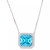 Cubic Zirconia Cushion Pendant Necklace, 18" + 2" extender (Also in Nano Morganite)