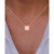 Cubic Zirconia Cushion Pendant Necklace, 18" + 2" extender (Also in Nano Morganite)