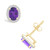 Amethyst (1-3/5 ct. t.w.) and Created Sapphire (1/5 ct. t.w.) Halo Studs in 10K Yellow Gold