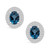 London Topaz (2 ct. t.w.) and Diamond (1/2 ct. t.w.) Halo Stud Earrings in 14K White Gold