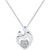 Diamond Heart Cluster Mother & Child Pendant Necklace (1/10 ct. t.w.) in Sterling Silver