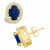 Sapphire (3 Ct. t.w.) and Diamond (3/8 Ct. t.w.) Halo Stud Earrings
