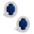 Sapphire (3 Ct. t.w.) and Diamond (3/8 Ct. t.w.) Halo Stud Earrings