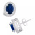 Sapphire (3 Ct. t.w.) and Diamond (3/8 Ct. t.w.) Halo Stud Earrings