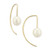Pearl (6 mm)  Drop Threader Earrings Set in 14k Gold