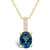 London Blue Topaz (1-5/8 Ct. T.W.) and Diamond Accent Pendant Necklace in 14K Yellow Gold