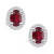 Ruby (1-1/5 Ct. t.w.) and Diamond (1/4 Ct. t.w.) Halo Stud Earrings