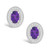 Amethyst (9/10 ct. t.w.) and Diamond (1/5 ct. t.w.) Halo Studs in Sterling Silver