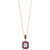 EFFY® Ruby (7/8 ct. t.w.) & Diamond (5/8 ct. t.w.) Baguette Cluster 18" Pendant Necklace in 14k Rose Gold
