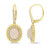 Opal (4 ct. t.w.) and Diamond (1/4 ct. t.w.) Halo Earrings in 14k Yellow Gold