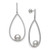 Cultured Freshwater Pearl 9-10mm and Cubic Zirconia Drop Earrings in Sterling Silver
