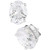 Cubic Zirconia Oval Stud Earrings in 14k White Gold