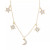 Cubic Zirconia Star & Moon Dangle Statement Necklace in Sterling Silver, 16" + 2" extender (Also in 14k Gold Over Silver)