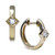 Diamond Accent Square Huggie Hoop Earrings in 14k Gold, 0.47"