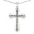 Beaded Cross 24" Pendant Necklace in Stainless Steel