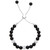 Onyx (8mm) and Crystal Adjustable Bolo Bracelet