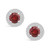 Garnet (2-1/5 ct. t.w.) and Diamond (1/2 ct. t.w.) Halo Stud Earrings in 14K White Gold