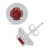 Garnet (2-1/5 ct. t.w.) and Diamond (1/2 ct. t.w.) Halo Stud Earrings in 14K White Gold