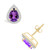 Amethyst (1-1/3 ct. t.w.) and Created Sapphire (1/5 ct. t.w.) Halo Studs in 10K Yellow Gold