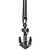 Men's Two-Tone Anchor 24" Pendant Necklace in Stainless Steel & Black Ion-Plate