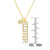 Lab-Created White Sapphire Sister & Bezel Charm 18" Pendant Necklace (5/8 ct. t.w.) in 14k Gold-Plated Sterling Silver
