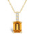 Citrine (1-5/8 Ct. T.W.) and Diamond Accent Pendant Necklace in 14K Yellow Gold