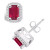 Ruby (1-3/8 Ct. t.w.) and Diamond (1/5 Ct. t.w.) Halo Stud Earrings