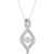 Diamond Swirl Halo 18" Pendant Necklace (1/5 ct. t.w.) in 10k White Gold