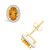 Citrine (1-3/5 ct. t.w.) and Created Sapphire (1/5 ct. t.w.) Halo Studs in 10K Yellow Gold