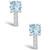 Aquamarine (1-1/2 ct. t.w.) and Diamond (1/8 ct. t.w.) Stud Earrings in 14K White Gold