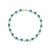 White Freshwater Cultured Pearl (9-9.5mm) with Turquoise Howlite (10mm), and Gold Beads (3mm) 18" Necklace in 14k Yellow Gold