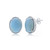 Sterling Silver Oval Larimar Filigree Design Stud Earrings