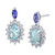 Aquamarine (3/4 ct. t.w.), Iolite (1/6 ct. t.w.), & Diamond (1/5 ct. t.w.) Halo Drop Earrings in 14k White Gold
