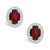 Garnet (3 ct. t.w.) and Diamond (3/8 ct. t.w.) Halo Stud Earrings in 14K White Gold