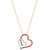 Ruby (5/8 ct. tw.) & Diamond (1/10 ct.tw.) Double Heart 18" Pendant Necklace in 14k Gold