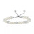 White Cultured Freshwater Pearl (6mm) & Crystals Bolo Bracelet in Sterling Silver