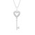 Diamond Heart Key Pendant Necklace (1/10 ct. t.w.) In Sterling Silver