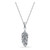 Cubic Zirconia Pave Feather Pendant Necklace in Sterling Silver