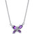 Amethyst (5/8 ct. t.w.) & Diamond (1/20 ct. t.w.) Butterfly 18" Pendant Necklace in 14k White Gold