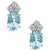 Aquamarine (3/4 ct.t.w) and Diamond (1/8 ct.t.w) Stud Earrings in 14K White Gold